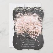 Mason Jar Pink Chalkboard Heart Leaf Tree Kaart (Achterkant)