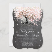 Mason Jar Pink Chalkboard Heart Leaf Tree Kaart (Voorkant)