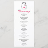Mason Jar & Pink Heart Wedt Wedding Programme (Devant)