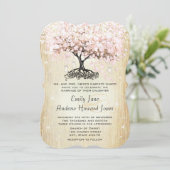 Mason Jar Pink Rose Gold Heart Leaf Tree Kaart (Staand voorkant)