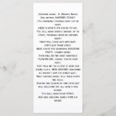 Mason Jar Programme de mariage (Dos)