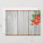 Mason Jar Red Dahlias Schuur Hout Uitnodigingen (Achterkant)