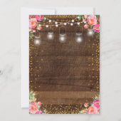 Mason Jar Rose Baby shower Floral carte Invitation (Dos)