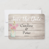 Mason Jar Rose Lilac Rustique Enregistrer la carte (Devant)