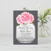Mason jar rose peony douche nuptiale invitation pe (Debout devant)