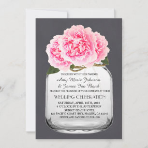 Mason jar rose peony invitations mariage peony4
