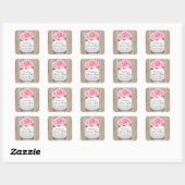 Mason jar roze pioen bruiloft sticker labels pioen (Vel)