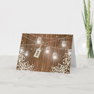 Mason Jar Rustic Babys Breath Evening Reception