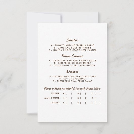 Mason Jar Rustic Babys Breath RSVP Menu Choix (Dos)