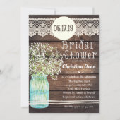 Mason Jar Rustic Bois Bridal Show Invitation (Devant)