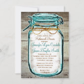 Mason Jar Rustic Bois Répétition Dîner Invitations (Devant)