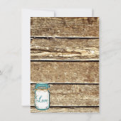 Mason Jar Rustic Bois Répétition Dîner Invitations (Dos)
