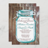 Mason Jar Rustic Bois Répétition Dîner Invitations (Devant / Derrière)