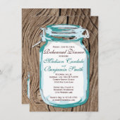 Mason Jar Rustic Bois Répétition Dîner Invitations (Devant / Derrière)