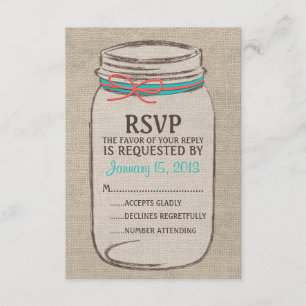 Mason Jar Rustic Carte RSVP