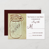 Mason Jar Rustic Country Wedding RSVP Reply Cards (Voorkant / Achterkant)