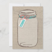 Mason Jar Rustic Faire-part de mariage - Coral Tur (Dos)