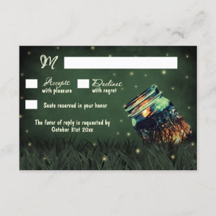 Mason Jar Rustic Firefly Wedding Cartes RSVP