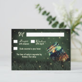 Mason Jar Rustic Firefly Wedding RSVP Kaarten Kaartje (Staand voorkant)