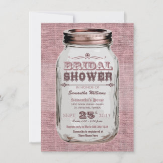 Mason Jar Rustic  Kijk Roze Vrijgezellenfeest Kaart