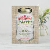 Mason Jar Rustic Vintage kerstparty Kaart (Staand voorkant)