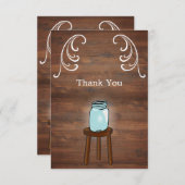 Mason Jar Rustic Wedding Bedankkaart (Voorkant / Achterkant)