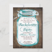 Mason Jar Rustic Wood Bachelorette Invitations (Devant)