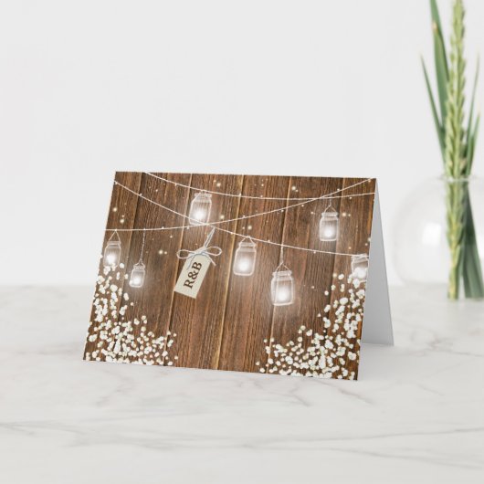 Mason Jar Rustieke Baby's Adem Avondreceptie (Voorkant)