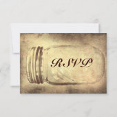 Mason Jar Rustique Mariage campagnard Cartes RSVP (Dos)