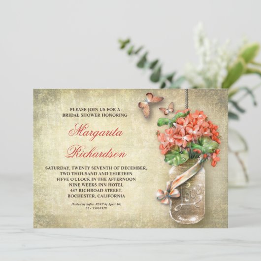 mason jar rustique nuptiale invitation (Debout devant)