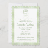 Mason Jar Sage Baby shower Invitation (Devant)