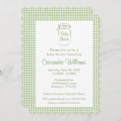Mason Jar Sage Baby shower Uitnodiging (Voorkant / Achterkant)