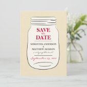 Mason Jar Save the Date Cards - Red (Staand voorkant)