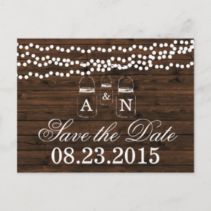 Mason Jar SAVE THE DATE Wedding Briefkaart