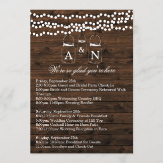 Mason Jar Slingerlicht WEEKEND ITINERARY Kaart