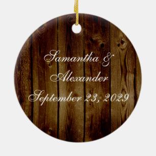 Mason Jar Stamp on Dark Wood Plank Keramisch Ornament