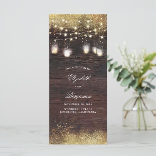 Mason Jar String éclaire Programmes de mariage rus (Debout devant)