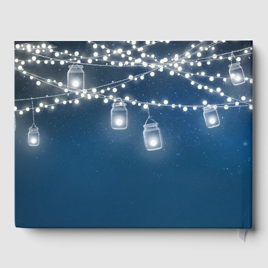 Mason Jar String Light Bruiloft Gastenboek (Achterkant)