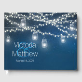Mason Jar String Light Bruiloft Gastenboek (Voorkant)