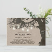 Mason Jar String Light Tree  Vrijgezellenfeest Kaart (Staand voorkant)