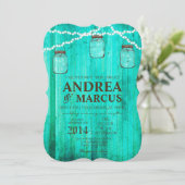 Mason Jar String Lights 5x7 bruiloft uitnodiging (Staand voorkant)