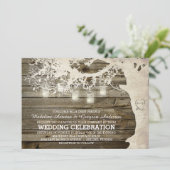 Mason Jar String Lights Barn Wood Kaart (Staand voorkant)