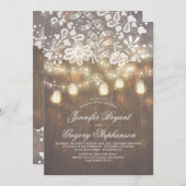 Mason Jar String Lights Kant repetitie diner Kaart (Voorkant / Achterkant)