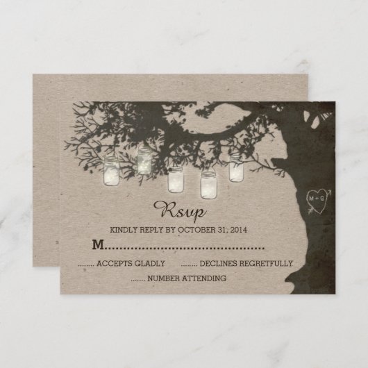 Mason Jar String Lights RSVP (Voorkant / Achterkant)