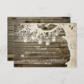 Mason Jar String Lights Rustic Barn Wood RSVP (Voorkant / Achterkant)