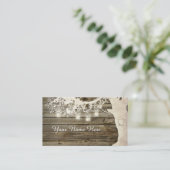 Mason Jar String Lights Rustic Tree Place Card Plaatskaartje (Staand voorkant)