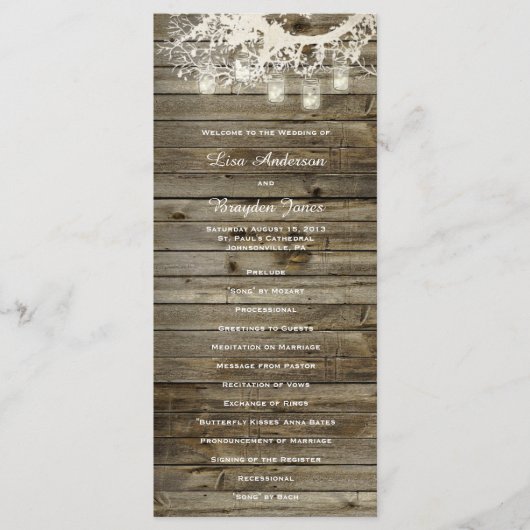 Mason Jar String Lights Rustic Tree Programme (Devant)