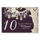 Mason Jar String Lights Tree Plum Numéro de table (Devant)