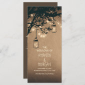 Mason Jar String Lights Tree Wedding Programmes (Devant / Derrière)