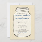 Mason Jar Style 2 Faire-part de mariage - Bleu (Devant)